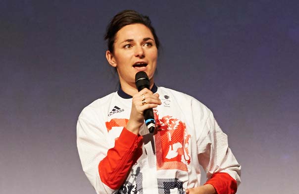 Dame Sarah Storey speaking