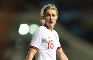 Ellen White in and England shirt