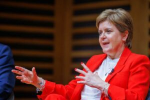 Nicola Sturgeon speaking on stage at the Festival of Speech