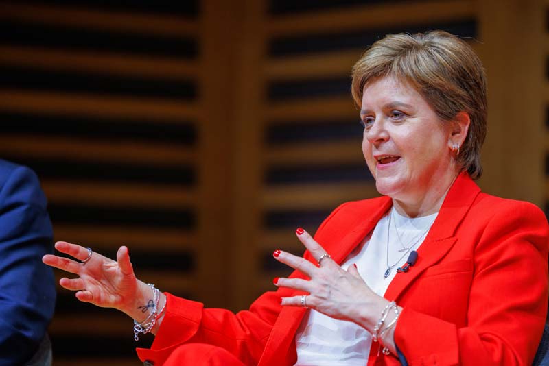 Nicola Sturgeon speaking on stage at the Festival of Speech