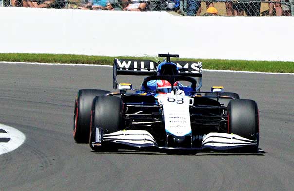 George Russell in Williams F1 car